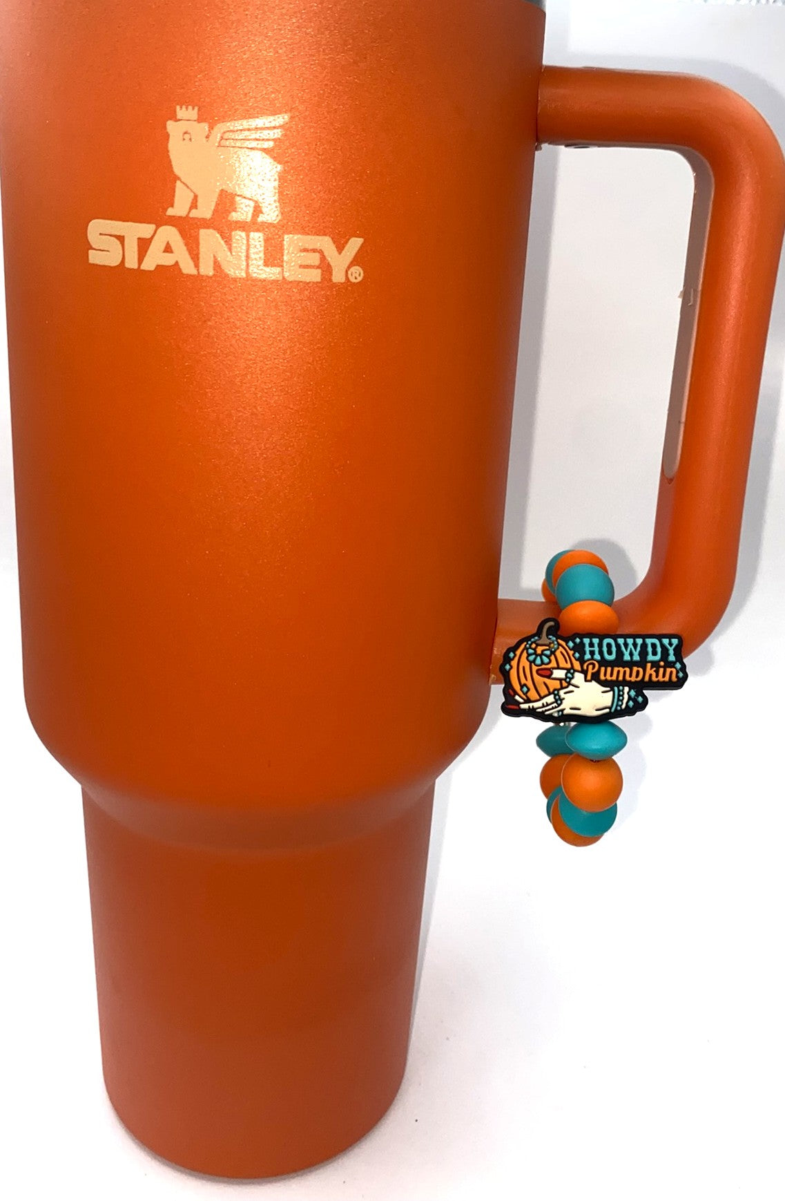 Western Howdy Pumpkin Stanley Tumbler Cup Handle Charm