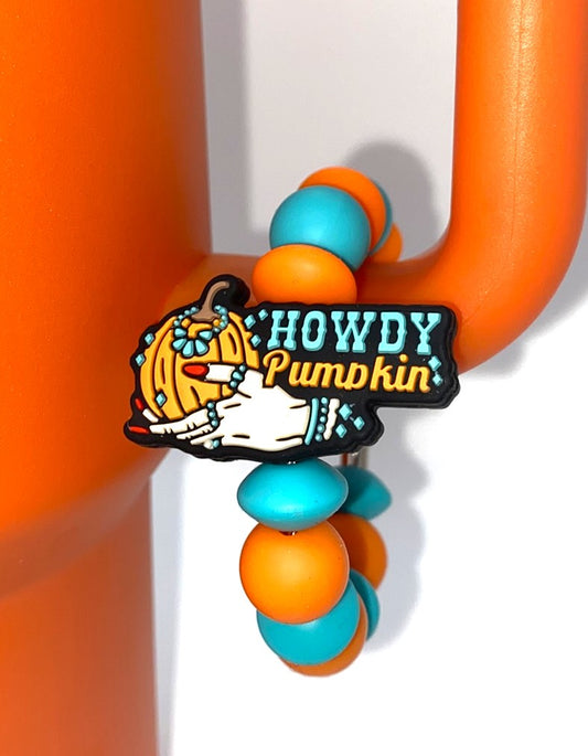 Western Howdy Pumpkin Stanley Tumbler Cup Handle Charm
