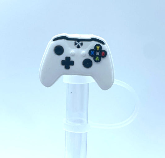 White Video Game Controller Straw Topper