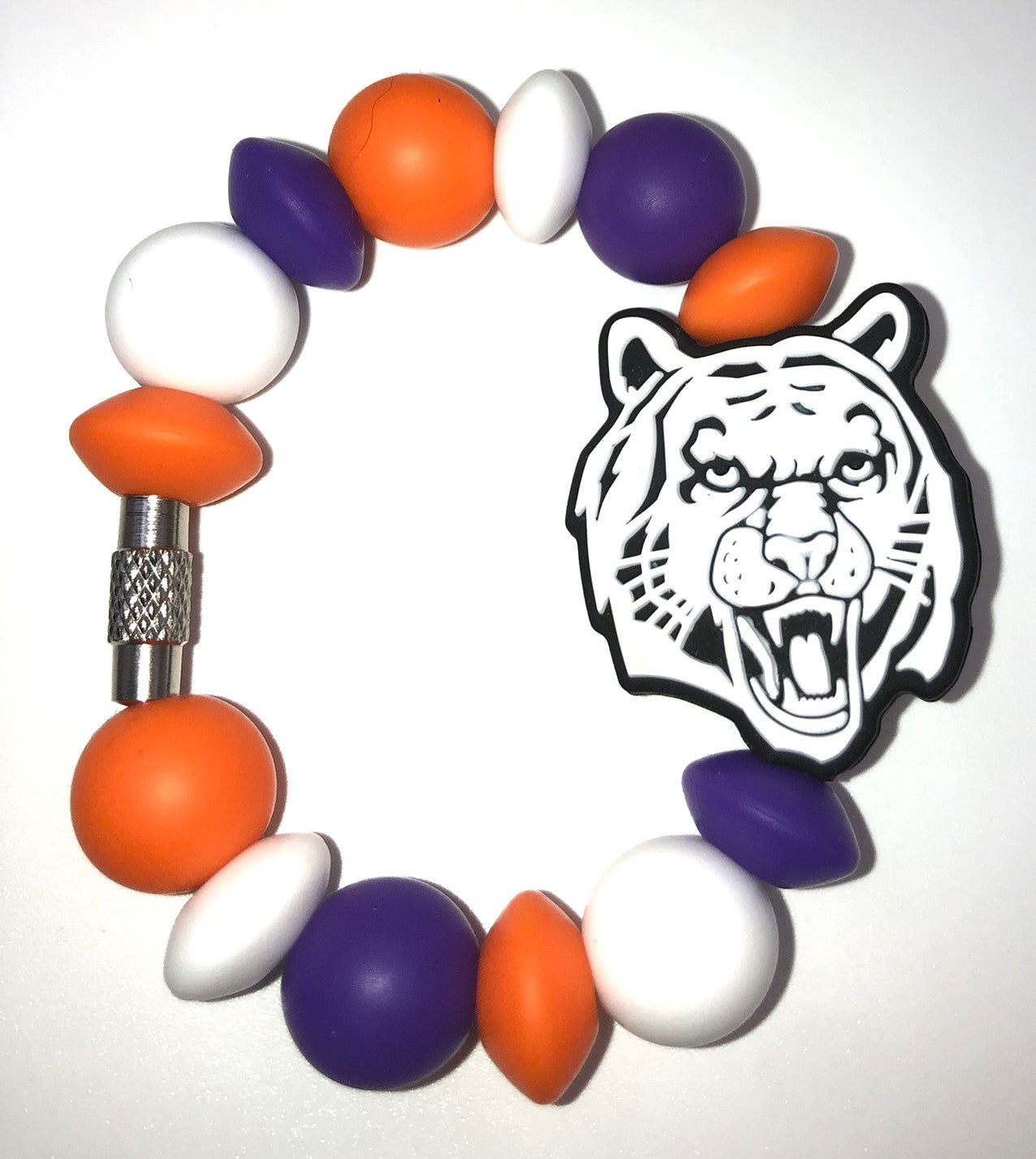 College Football White Clemson Tiger Face Stanley Tumbler Cup Handle Charm