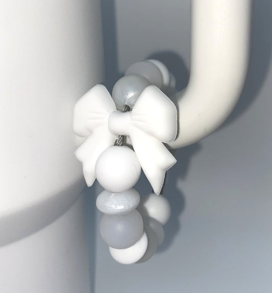 White Bow Stanley Cup Tumbler Handle Charm