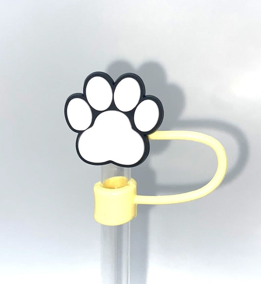 White Dog Paw Straw Topper