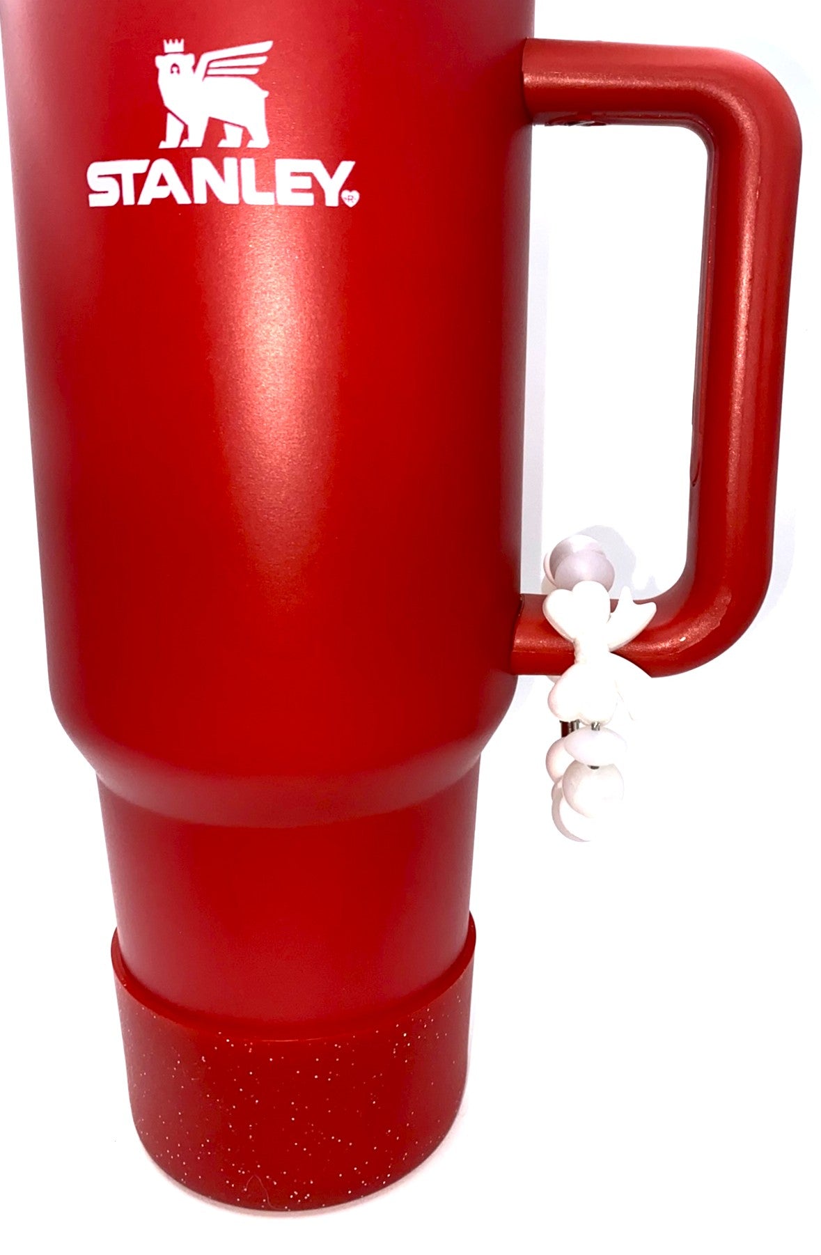 White Pearl Coquette Bow Stanley Tumbler Cup Handle Charm