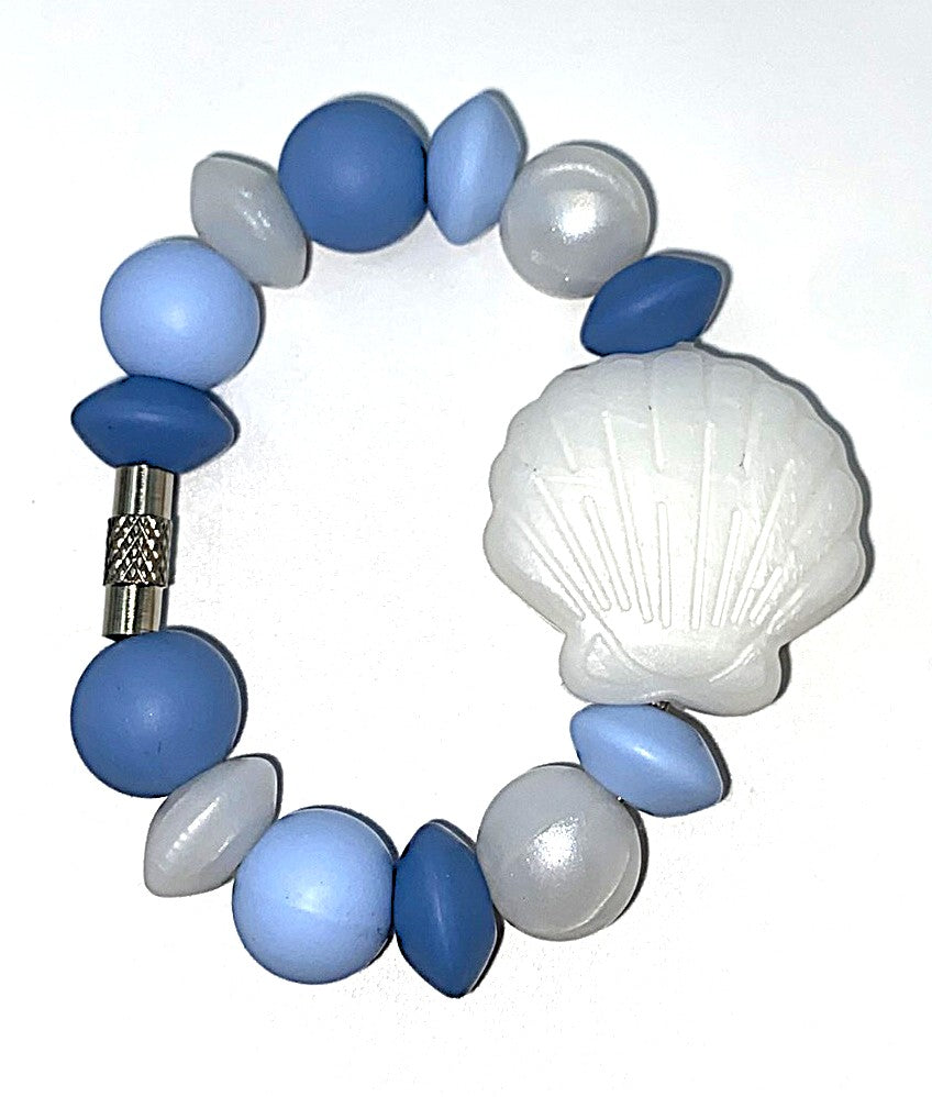 White Pearl Seashell Stanley Tumbler Cup Handle Charm