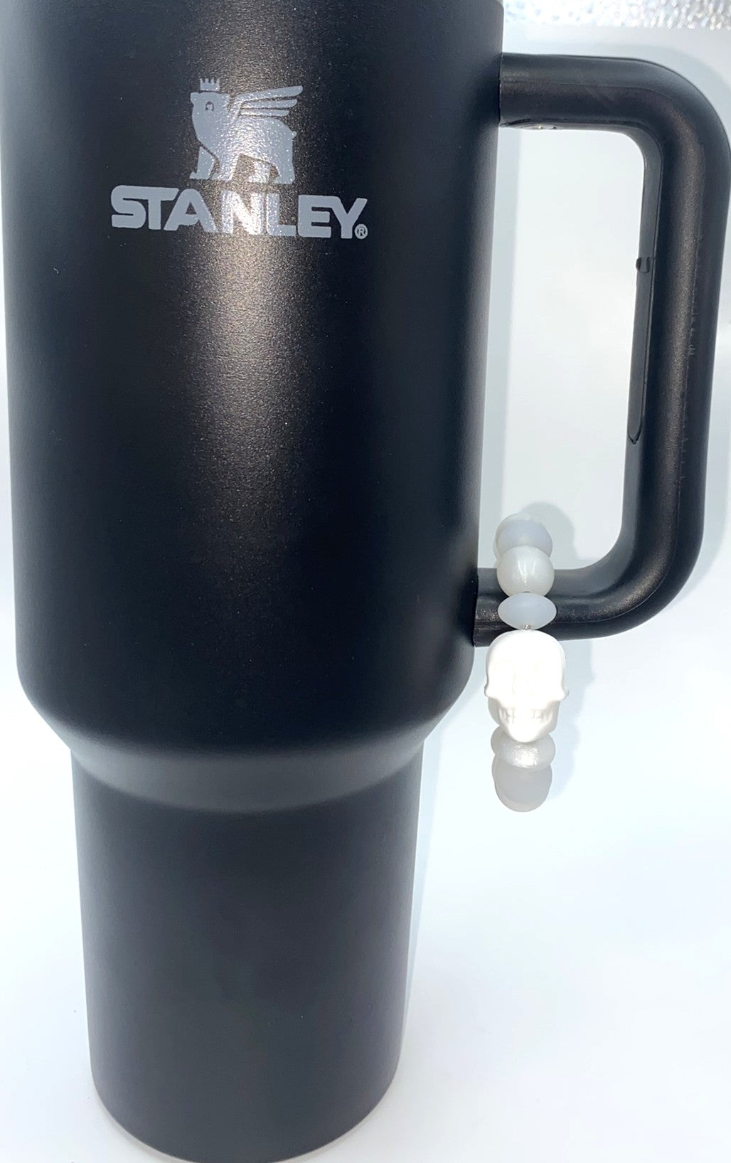White Skull Stanley Tumbler Cup Handle Charm
