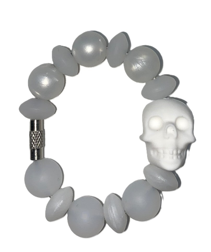 White Skull Stanley Tumbler Cup Handle Charm