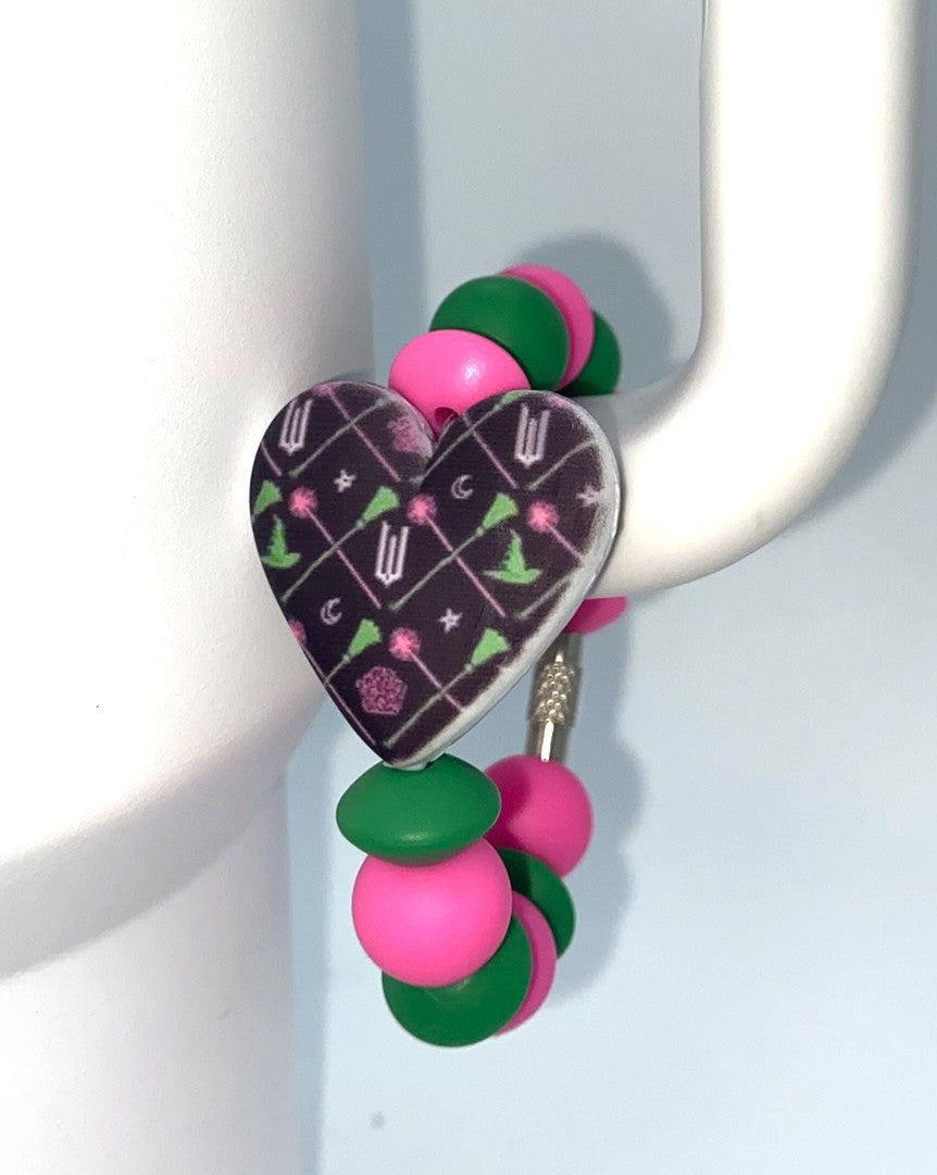 Wicked Heart Printed Stanley Tumbler Cup Handle Charm