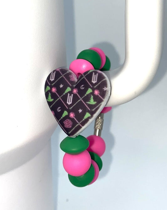 Wicked Heart Printed Stanley Tumbler Cup Handle Charm