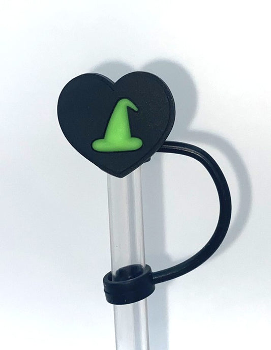 Wicked Witch Hat Heart Straw Topper