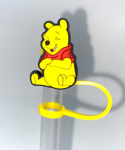 Thoughtful Yellow Honey Bear Sitting Straw Topper