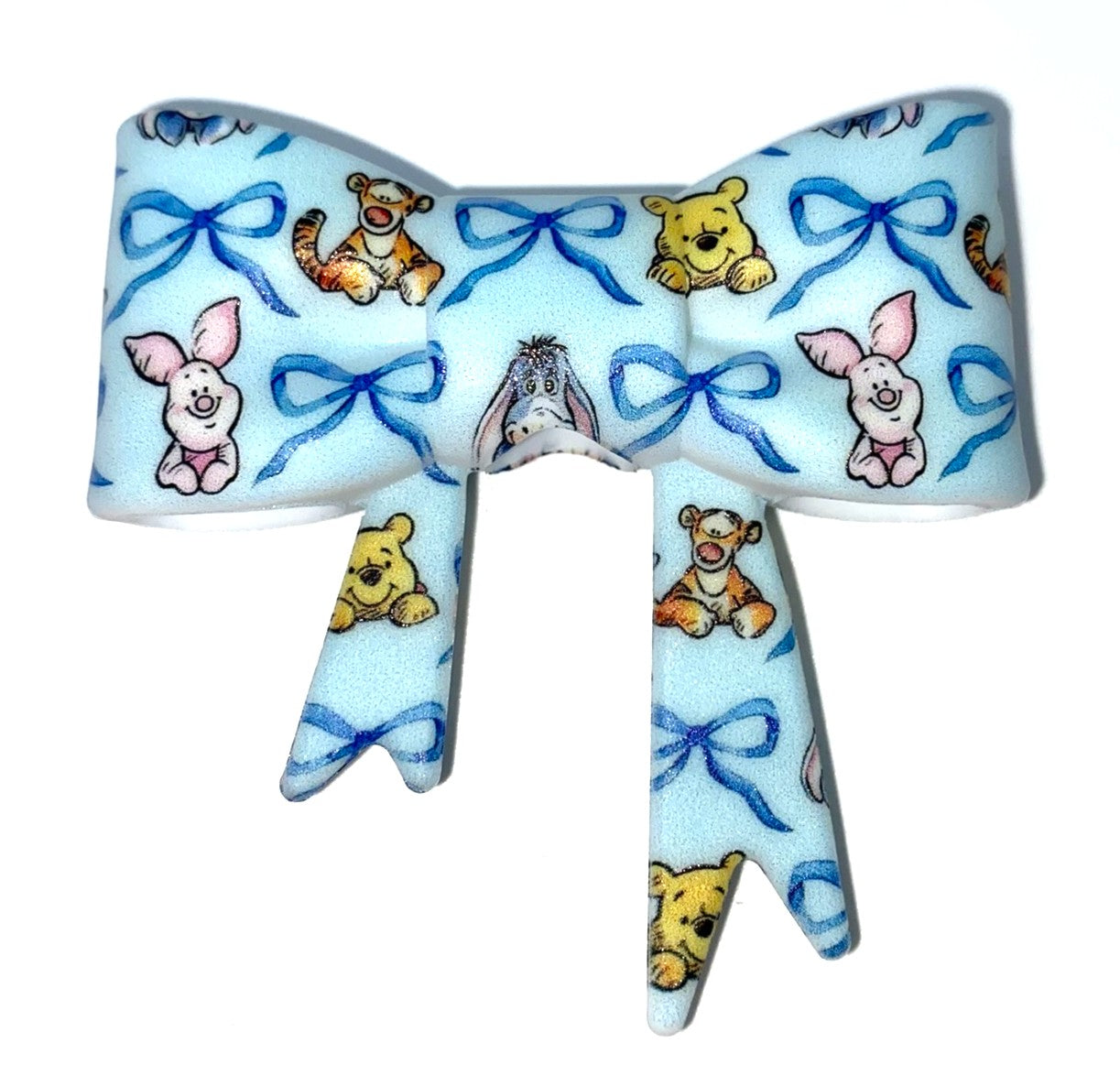 Thoughtful Yellow Honey Bear & Friends Bow Straw Topper