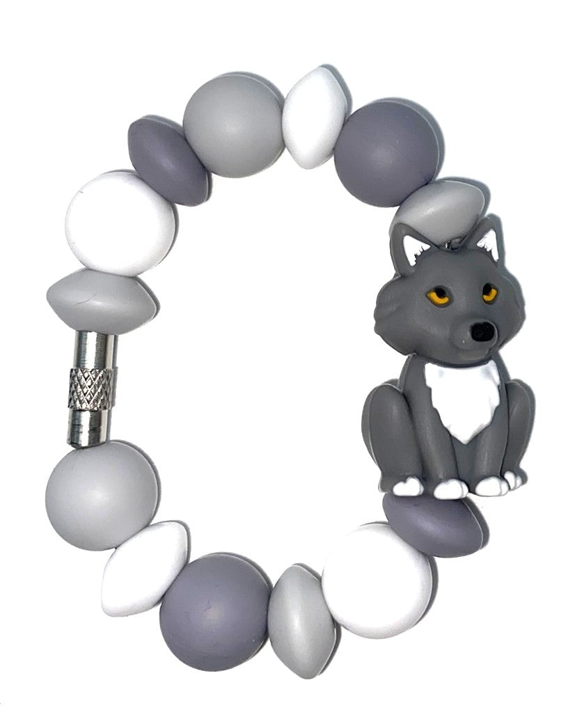 Gray Wolf 3D Stanley Tumbler Cup Handle Charm