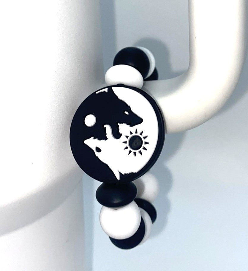 Wolf Yin & Yang Stanley Tumbler Cup Handle Charm