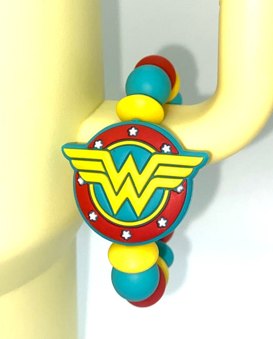 Wonderful Woman Super Hero Logo Symbol Stanley Tumbler Cup Handle Charm