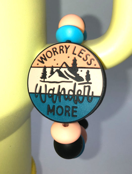 Worry Less Wander More Stanley Tumbler Cup Handle Charm