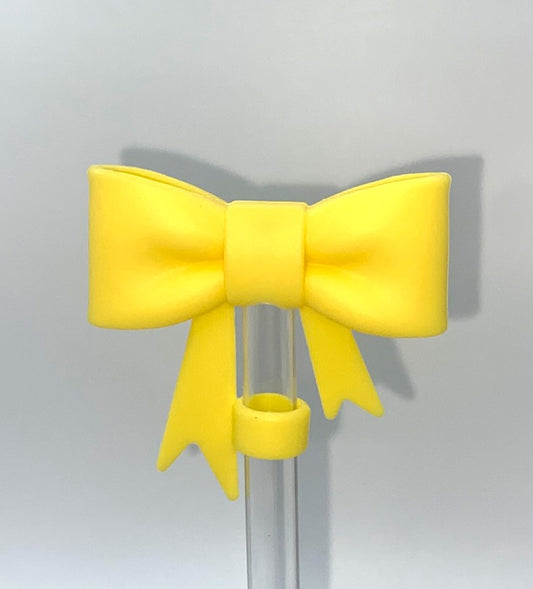 Bow Yellow Straw Topper