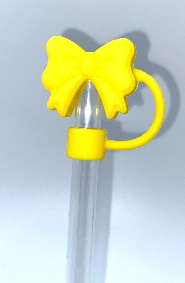 Yellow Coquette Bow 3D Straw Topper