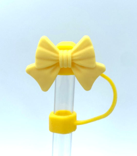 Bow Light Yellow Straw Topper