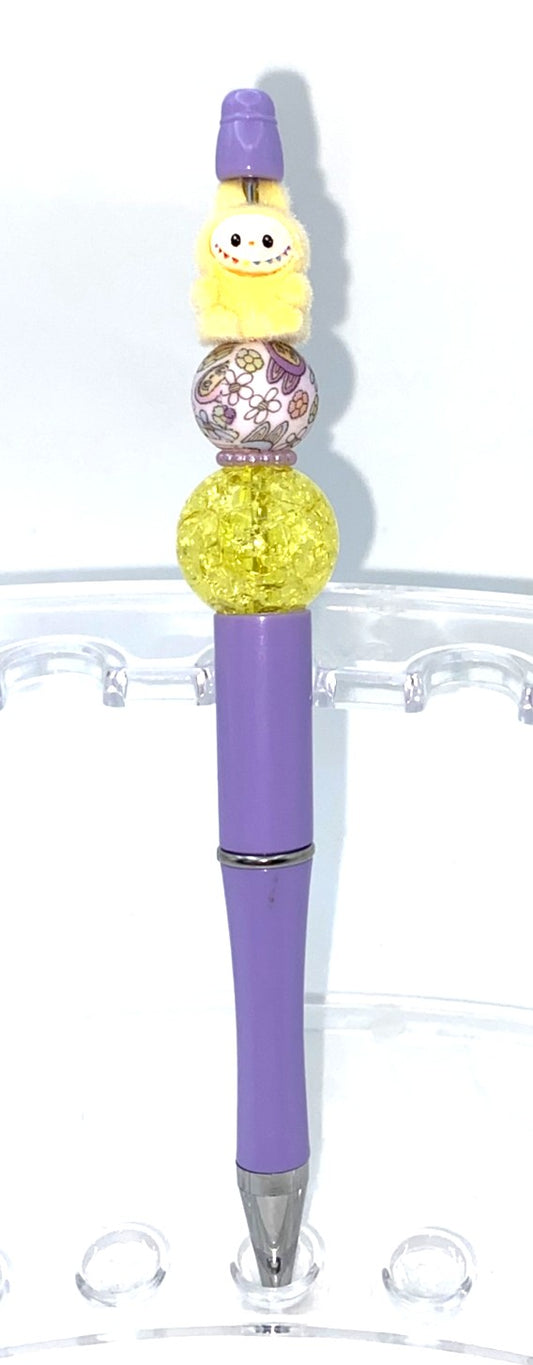 Yellow Elvish Furry Forest Monster Bubu Beaded Pen