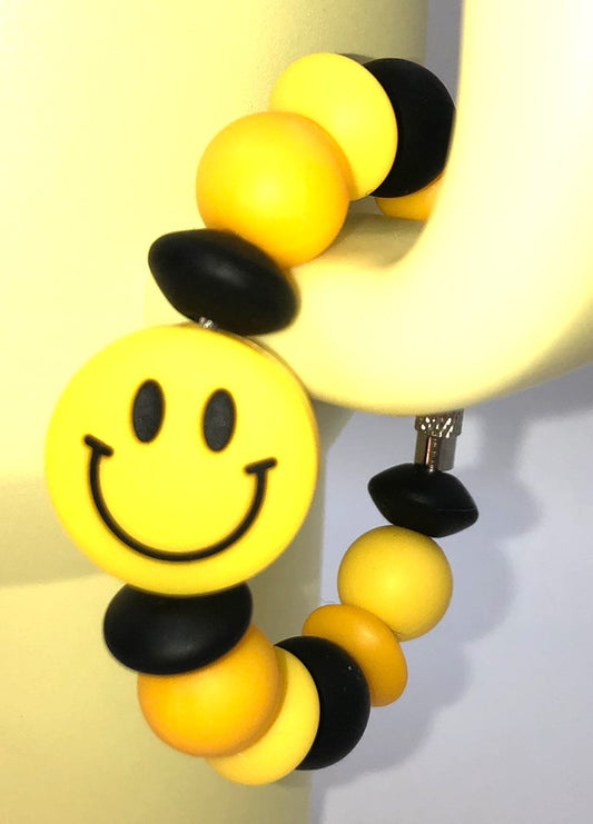 Yellow Smiley Face Stanley Tumbler Cup Handle Charm