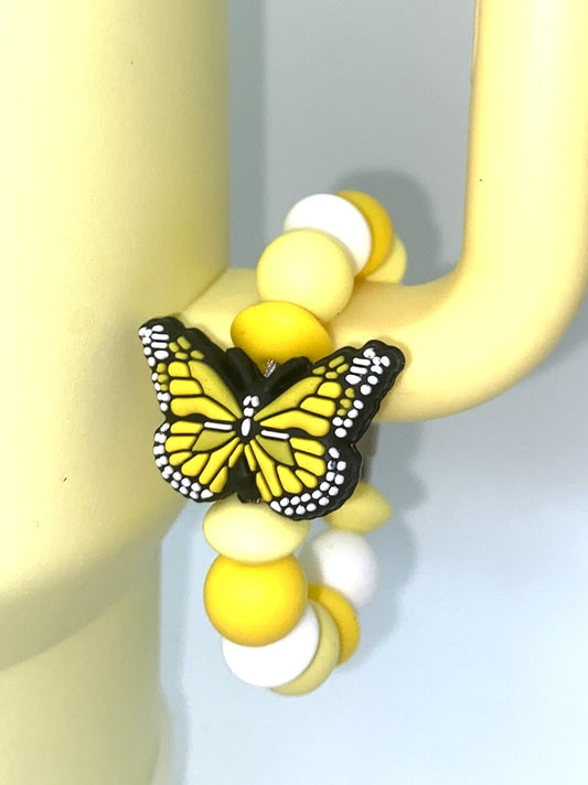 Yellow Monarch Butterfly Stanley Tumbler Cup Handle Charm