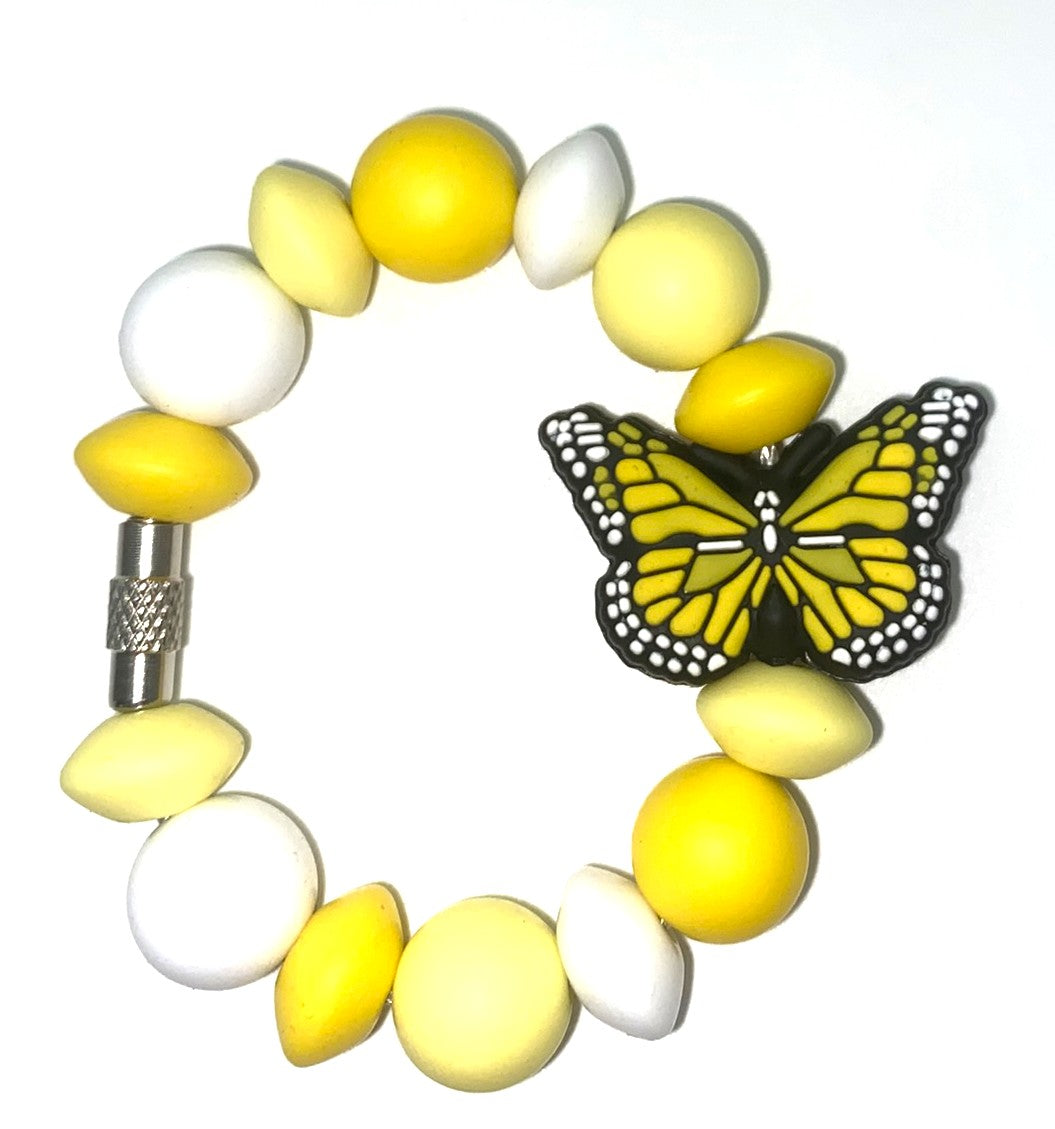 Yellow Monarch Butterfly Stanley Tumbler Cup Handle Charm