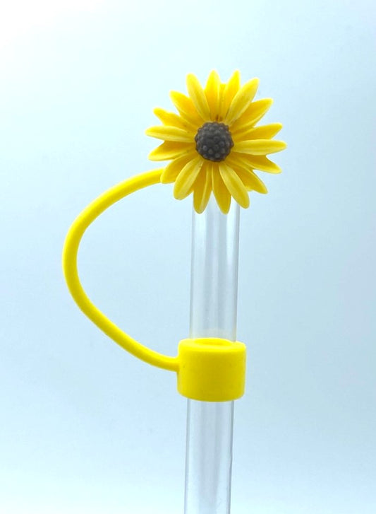 Yellow Daisy Jagged Flower Straw Topper