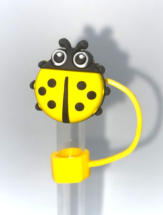 Ladybug Yellow Straw Topper