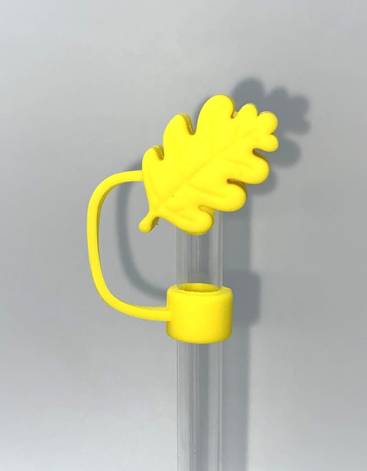 Yellow Fall Leaf 3D Straw Topper