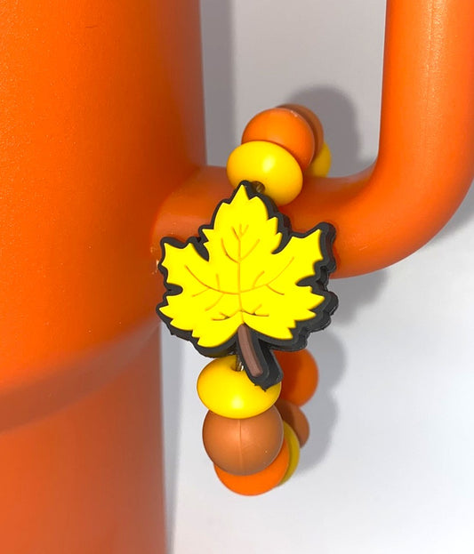 Yellow Fall Leaf Stanley Tumbler Cup Handle Charm