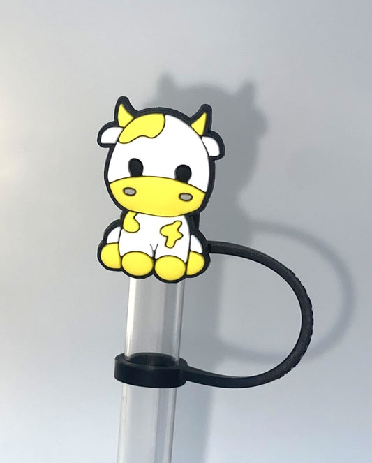 Yellow Sitting Cow Straw Topper