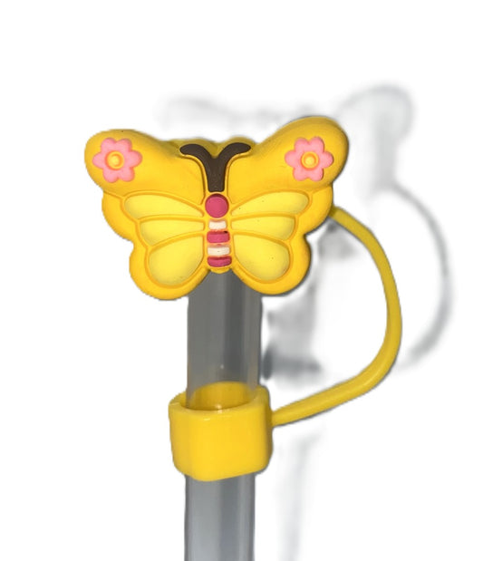 Yellow Butterfly Straw Topper