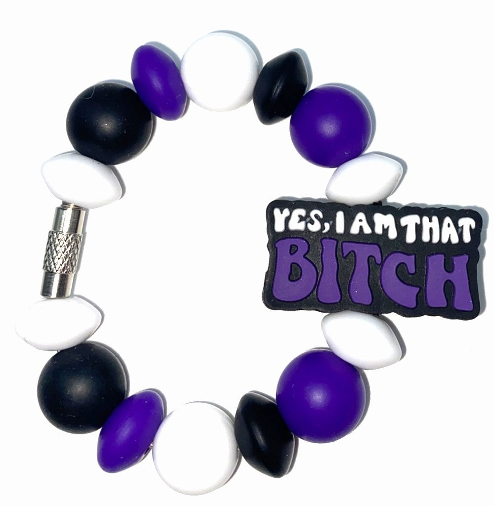 Yes I Am That Bitch Purple Stanley Tumbler Cup Handle Charm