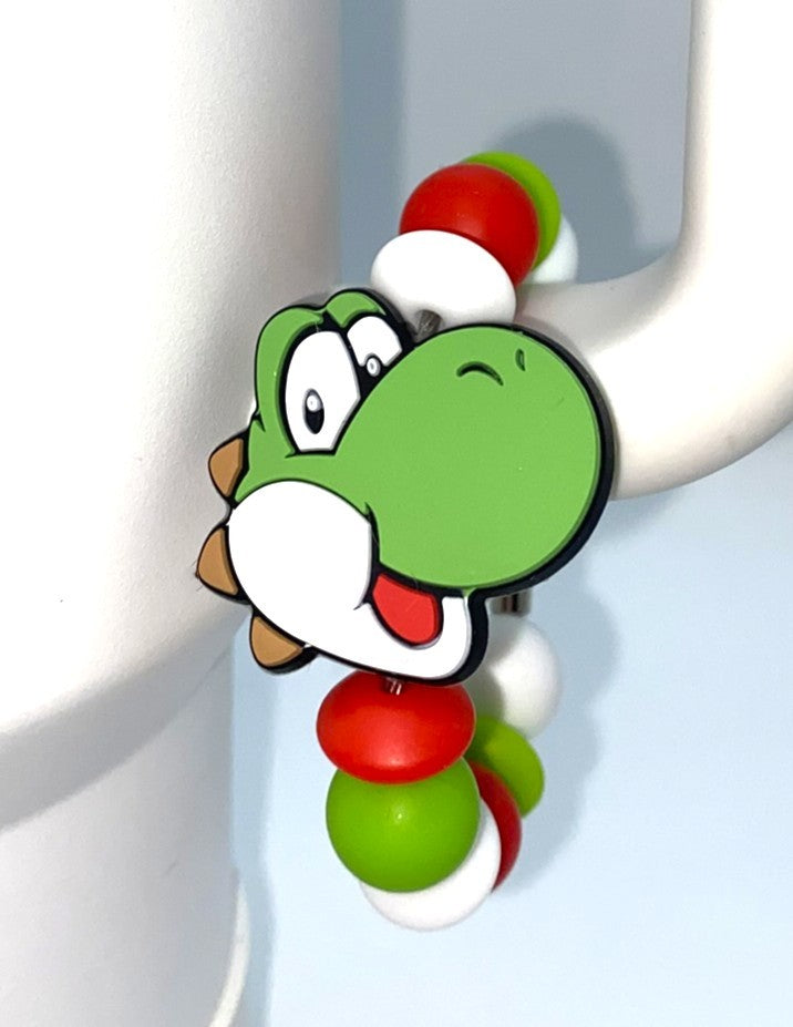 Dinosaur Italian Plumber Video Game Stanley Tumbler Cup Handle Charm