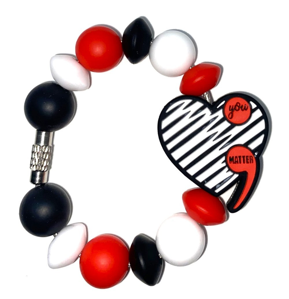 You Matter Heart Semi Colon Suicide Awareness Stanley Tumbler Cup Handle Charm