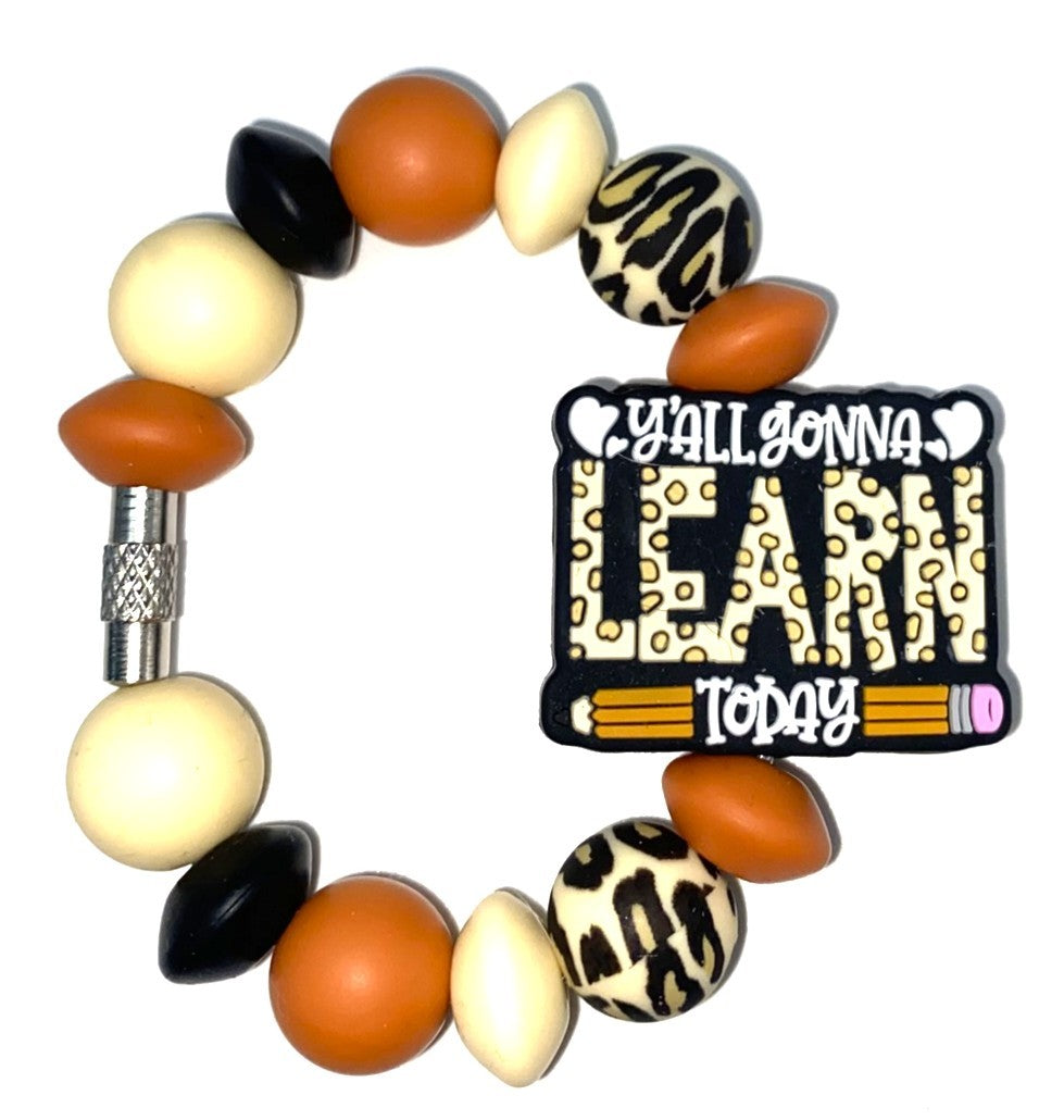 Y'all Gonna Learn Today Leopard Teacher Stanley Tumbler Cup Handle Charm