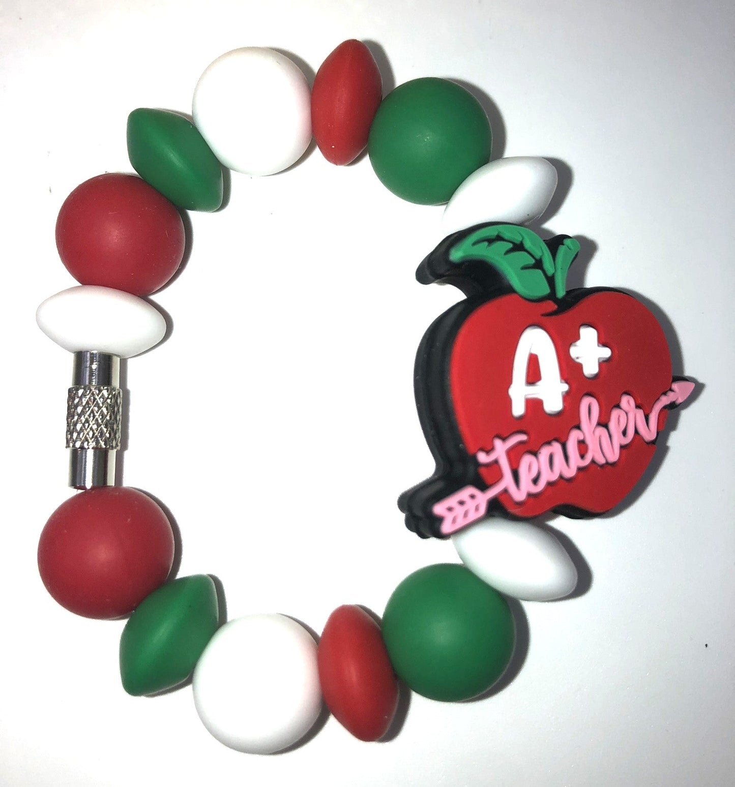 A+ Teacher Apple Stanley Tumbler Cup Handle Charm - Plum Branch Creations