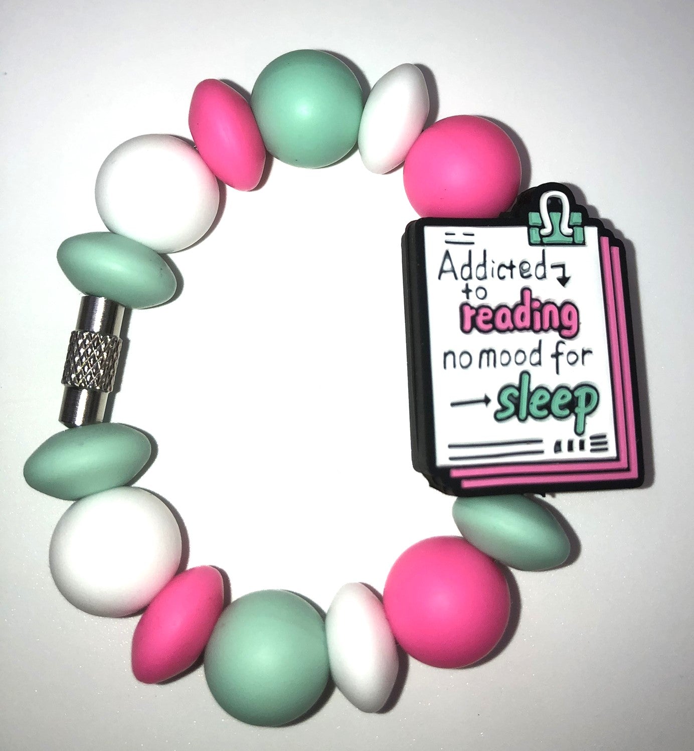 Addicted To Reading No Mood For Sleep Stanley Tumble Cup Handle Charm - Plum Branch Creations