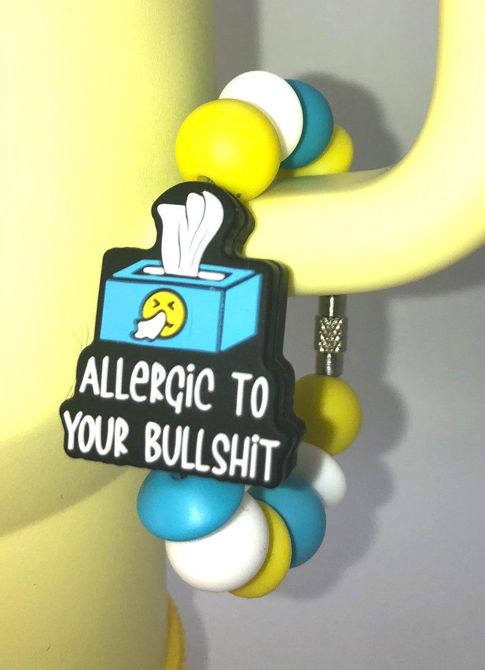 Allergic To Your Bullshit Stanley Tumbler Cup Handle Charm - Plum Branch Creations