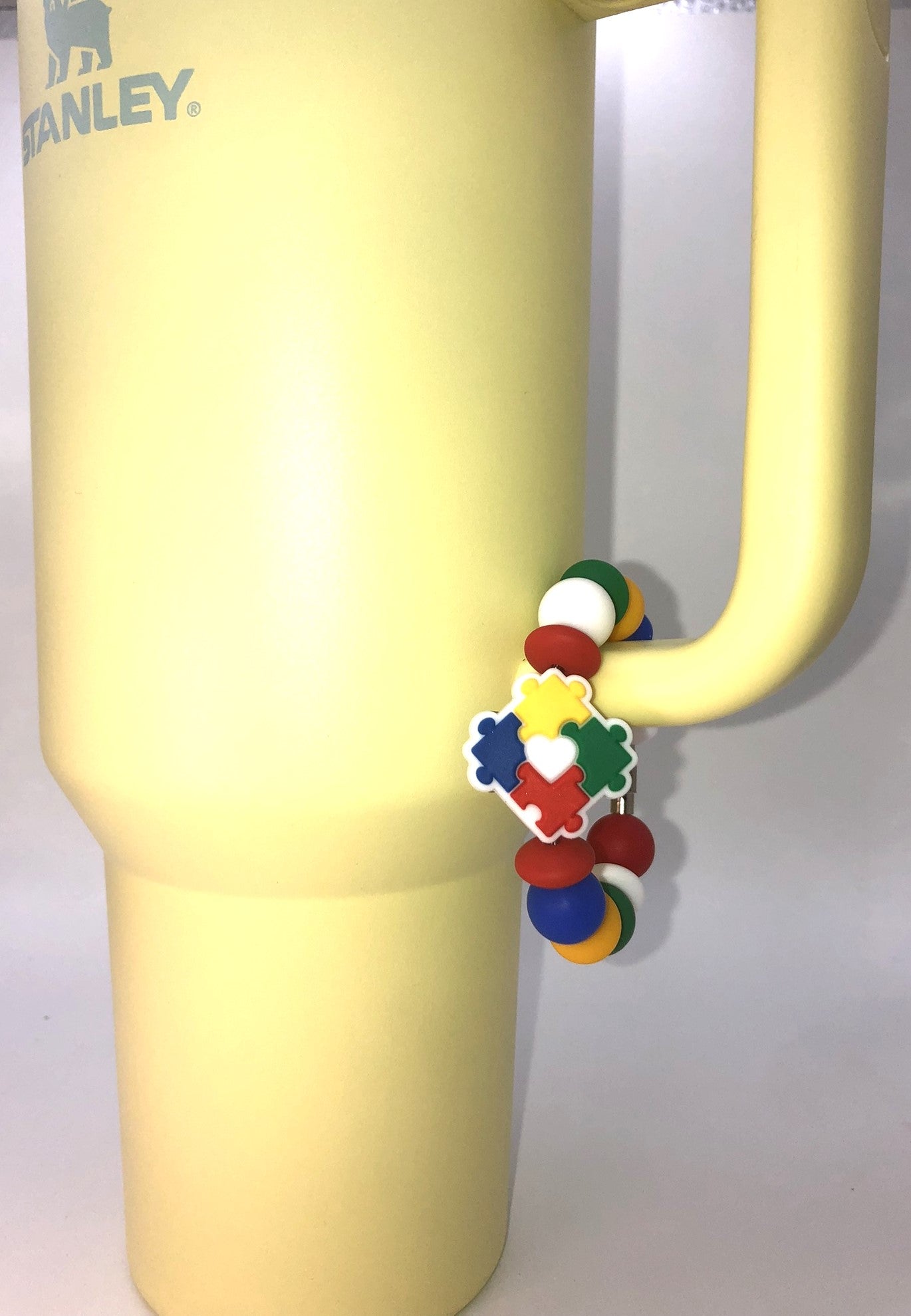 Autism Puzzle Ribbon Awareness Stanley Tumbler Cup Handle Charm - Plum Branch Creations