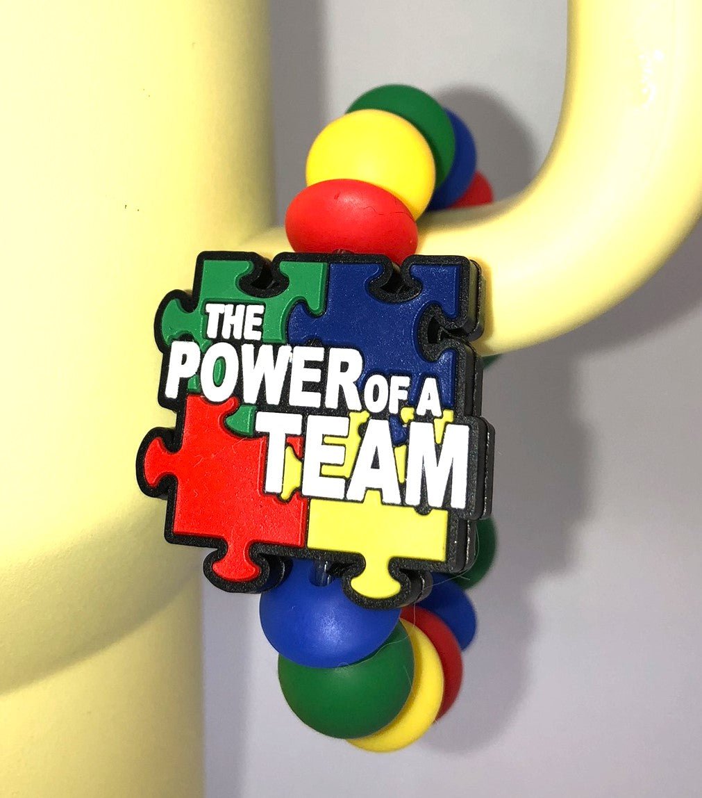 Autism The Power Of A Team Puzzle Awareness Stanley Tumbler Cup Handle Charm - Plum Branch Creations