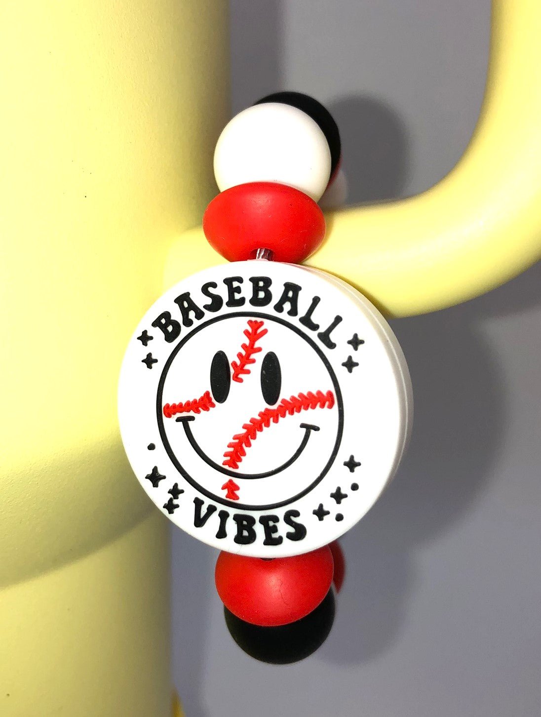 Baseball Vibes Stanley Tumbler Cup Handle Charm - Plum Branch Creations