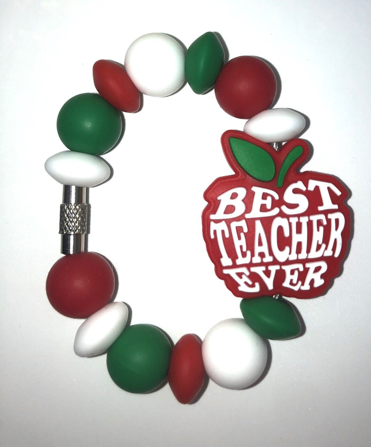 Best Teacher Ever Red Apple Stanley Tumbler Cup Handle Charm - Plum Branch Creations