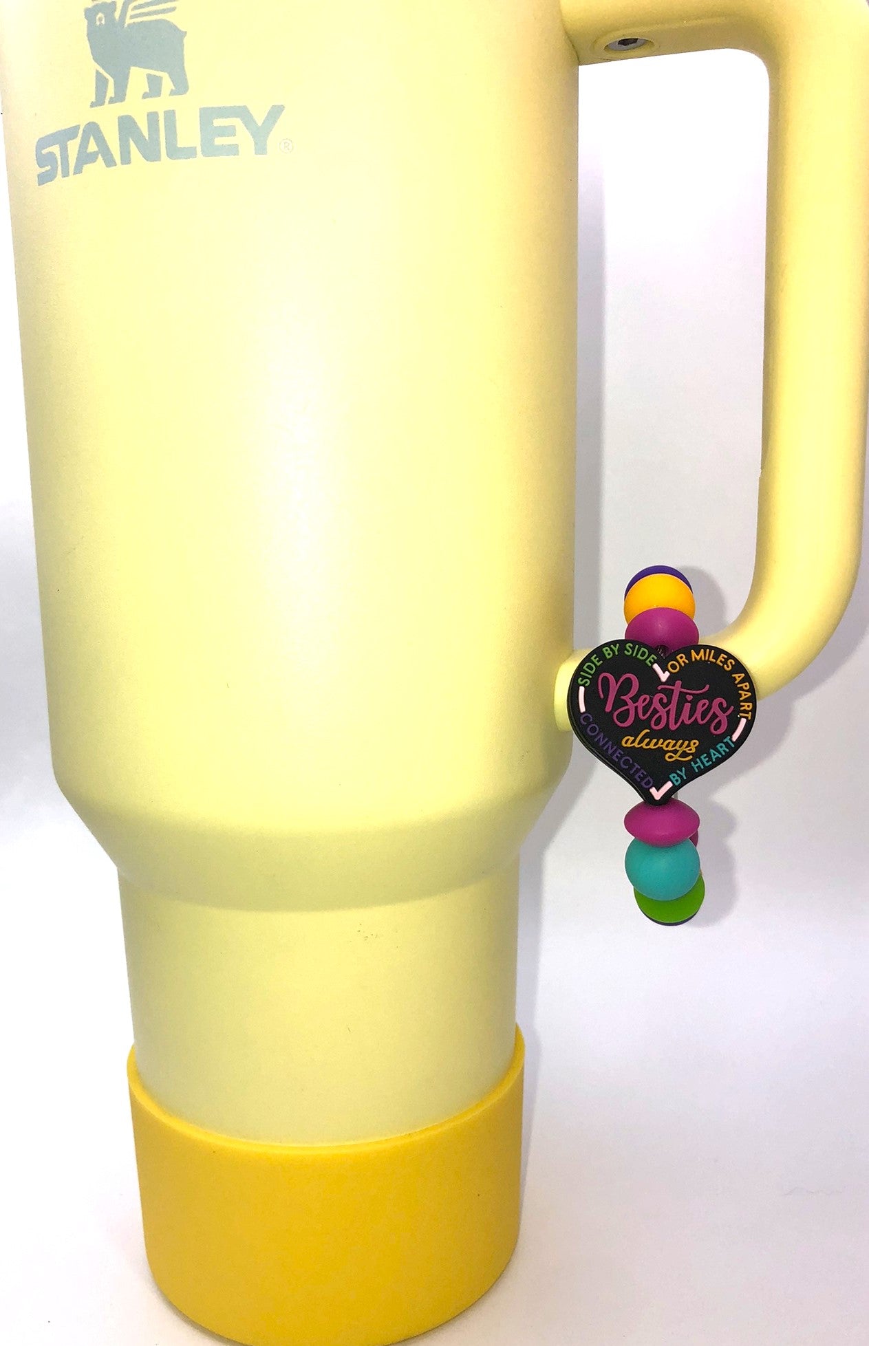 Besties Heart Stanley Tumbler Cup Handle Charm - Plum Branch Creations