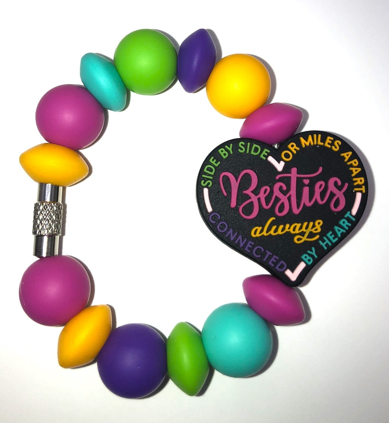 Besties Heart Stanley Tumbler Cup Handle Charm - Plum Branch Creations