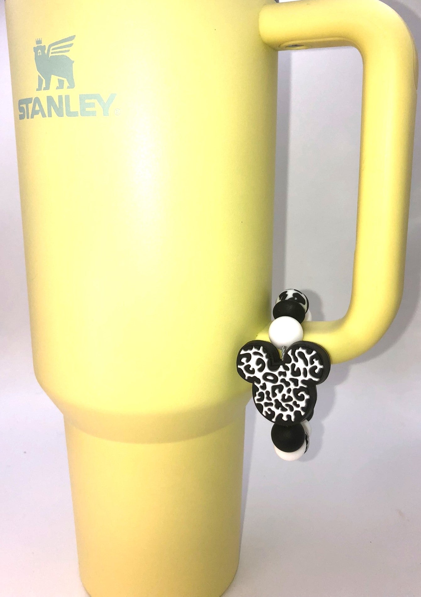 Black & White Cow Print Magical Head Stanley Tumbler Cup Handle Charm - Plum Branch Creations