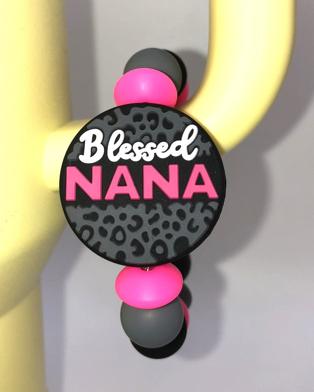 Blessed Nana Circle Stanley Tumbler Cup Handle Charm - Plum Branch Creations