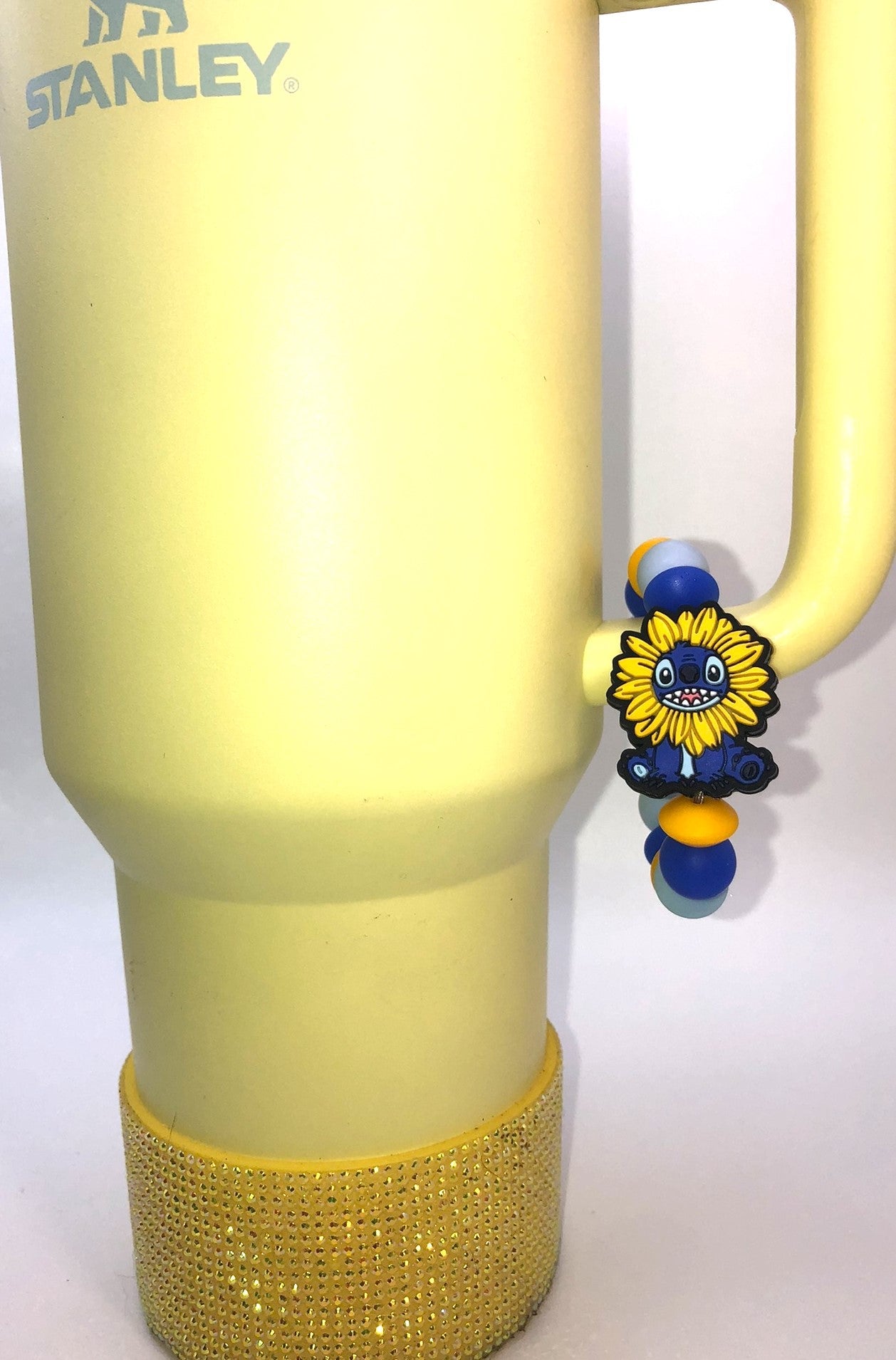 Blue Alien Sunflower Stanley Tumbler Cup Handle Charm - Plum Branch Creations