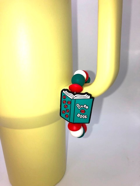 Turquoise Teal Burn Book Mean Girls Stanley Tumbler Cup Handle Charm
