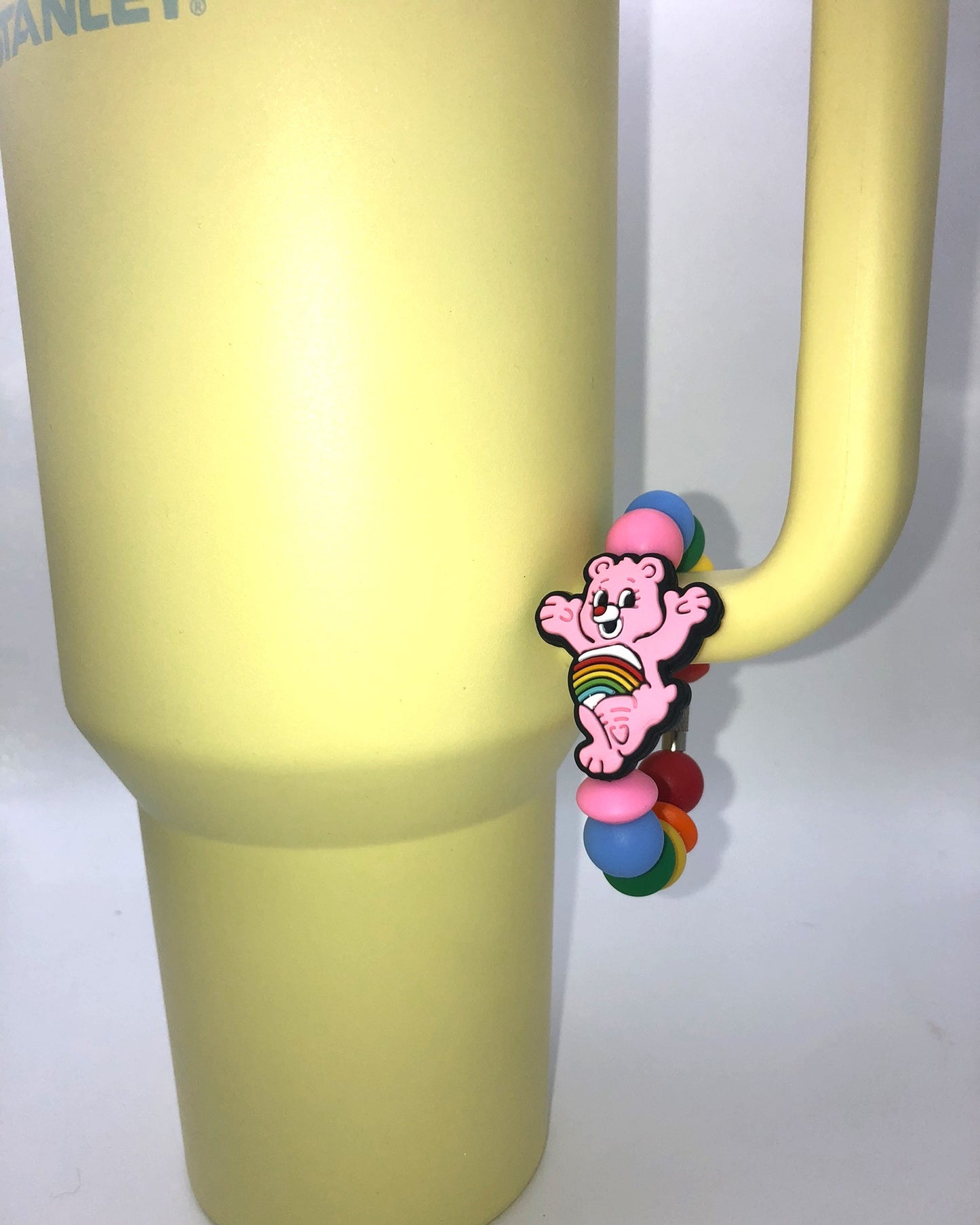 Pink Happy Bear Stanley Tumbler Cup Handle Charm